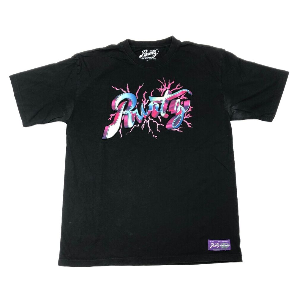 Runtz Worldwide Thunder Logo Black Tee T Shirt Streetwear Size XL B2